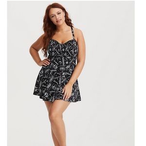 Torrid Harry Potter black skater bathing suit